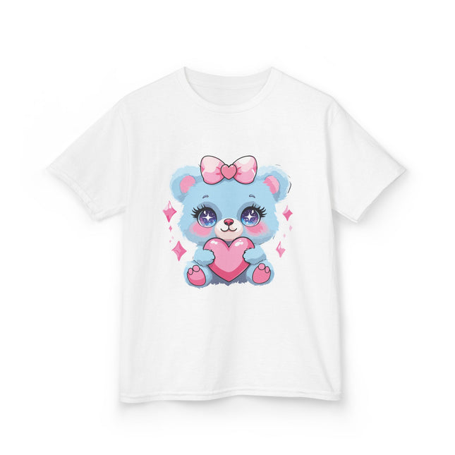 Blue Teddy Heart Kids T-Shirt