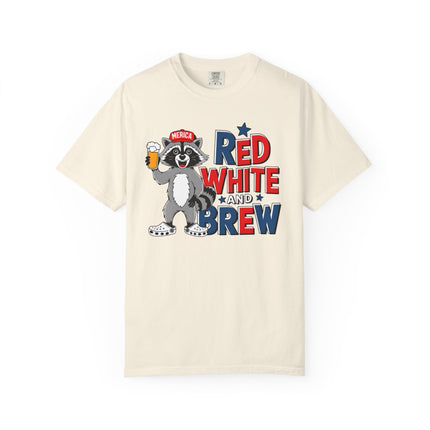 Red White and Brew Raccoon Tee