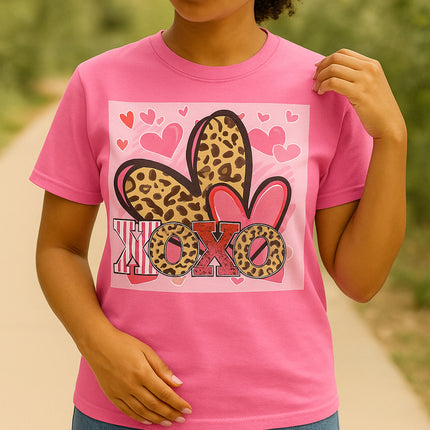 XOXO Leopard Hearts Valentine Tee